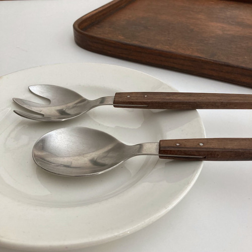 アンティークサラダサーバー カトラリー デンマーク製 北欧キッチン