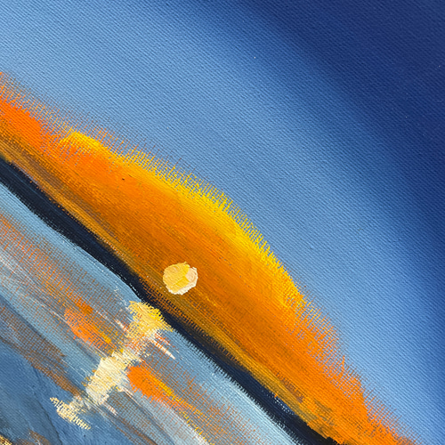 朝焼け 海 夕焼け 朝日 太陽 原画 アクリル画 イラスト 朝焼け 海 夕焼け 朝日 太陽 原画 アクリル画 イラスト