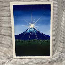 富士山 アクリル画？ F6 ダイヤモンド富士 点描画家 富士山 アクリル画？ F6 ダイヤモンド富士 点描画家