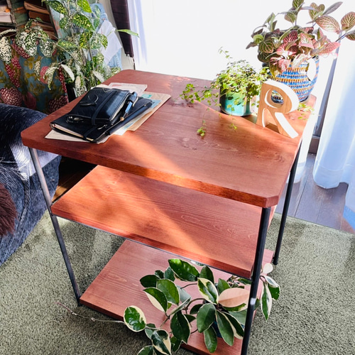 サイドテーブル マルチラック 男前シェルフ アイアン家具