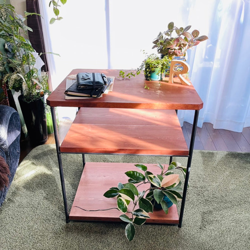 サイドテーブル マルチラック 男前シェルフ アイアン家具 オーダー