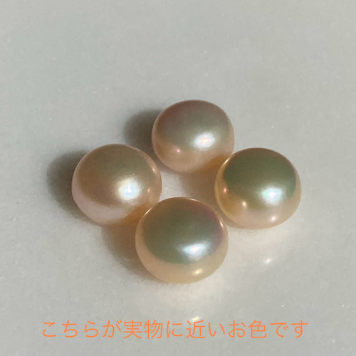 淡水パール　オレンジ　ハンドメイドピアス 淡水パール オレンジ ハンドメイドピアス ピアス 手作り オレンジ淡水