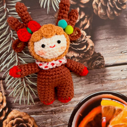 クリスマス人形　飾り　季節のデコレーション　エルク　雪だるま　クリスマスツリー　ギンジャーマン　ストラップバッグチャーム 8枚目の画像