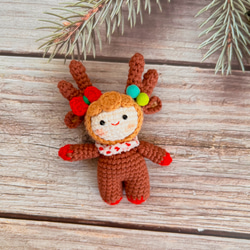 クリスマス人形　飾り　季節のデコレーション　エルク　雪だるま　クリスマスツリー　ギンジャーマン　ストラップバッグチャーム 12枚目の画像