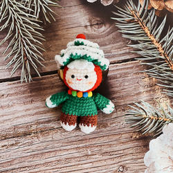 クリスマス人形　飾り　季節のデコレーション　エルク　雪だるま　クリスマスツリー　ギンジャーマン　ストラップバッグチャーム 6枚目の画像