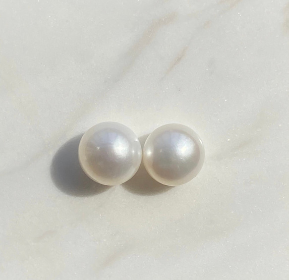 貝パールピアス 16mm シンプル 大粒 貝パール ピアス（VBPA4006__UW）｜ピアス｜ヴァンドーム