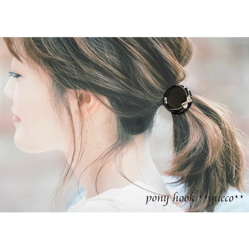 レジン＊ポニーフックヘアゴム帯留め】ひかえめシルバービジュー