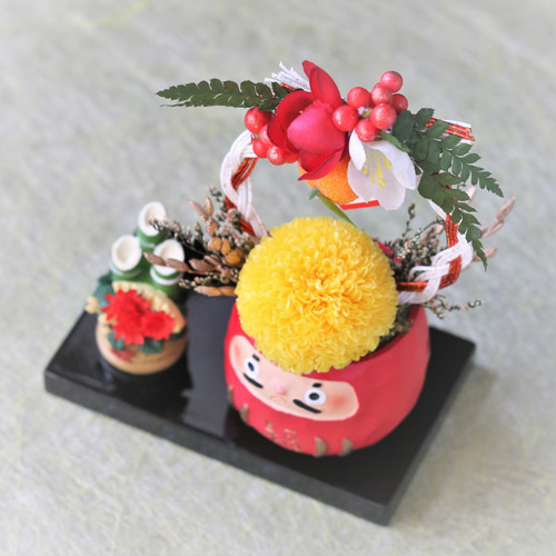 2026年お正月飾り ダルマとみかん 門松【初夢】《オーナーデザイン