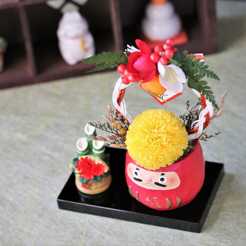 2026年お正月飾り ダルマとみかん 門松【初夢】《オーナーデザイン