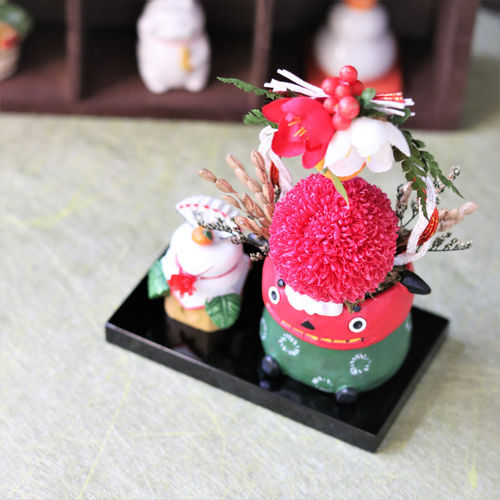 ＫＥＩさま専用　松とプロテアロビン、蓮の実のお正月飾り ✨2026年丙午(ひのえうま)✨ 来年は火の気を持つ 赤🟥オレンジ