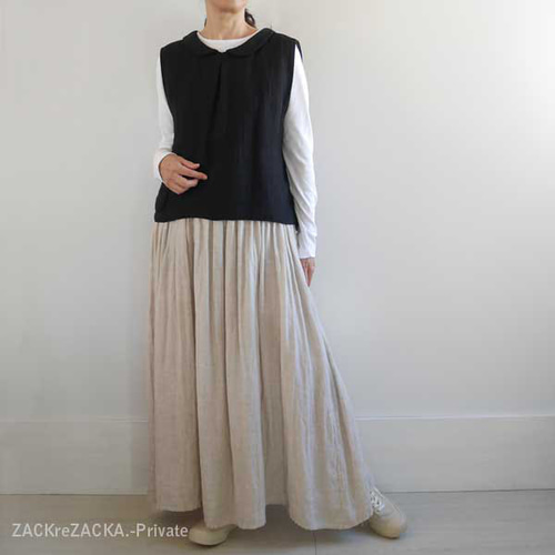 リネン100％ダブルガーゼ・キャミワンピース・軽くやわらかな感触  