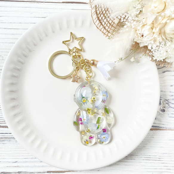 お星さまモチーフがかわいいレジンキーホルダー キーリング Puaport  