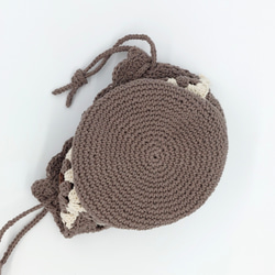 【かぎ針編みセール】　手編みのコロンと巾着　スクエアモチーフ 11枚目の画像