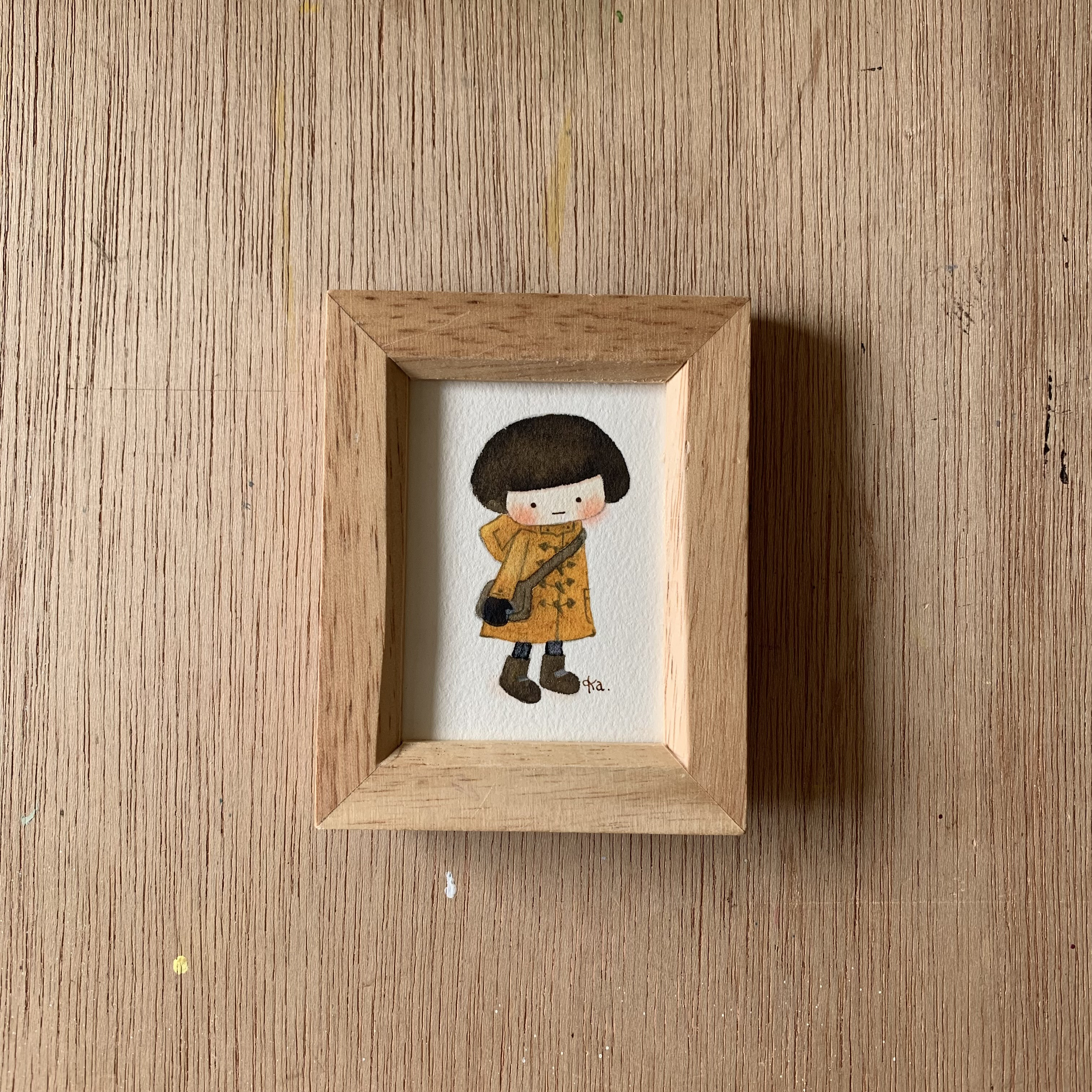 「ダッフルコート」ミニ額　原画