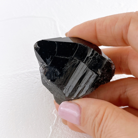 チベット産モリオンA・原石・45g ✧麻ポーチ付き✧黒水晶ポイント 2枚目の画像