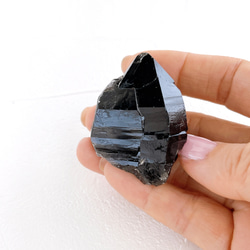 チベット産モリオンA・原石・45g ✧麻ポーチ付き✧黒水晶ポイント 1枚目の画像