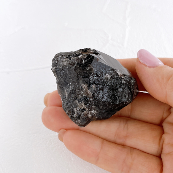 チベット産モリオンA・原石・45g ✧麻ポーチ付き✧黒水晶ポイント 4枚目の画像