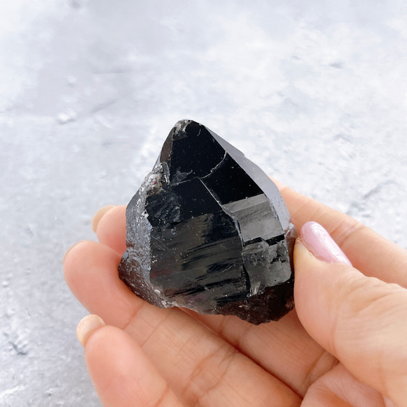 チベット産モリオンA・原石・45g ✧麻ポーチ付き✧黒水晶ポイント 6枚目の画像