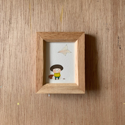 「Summer Holiday」ミニ絵画　原画　手描き　額付き OLY-K7586 オリムパスクロスステッチ刺繍キット ART GALLERY