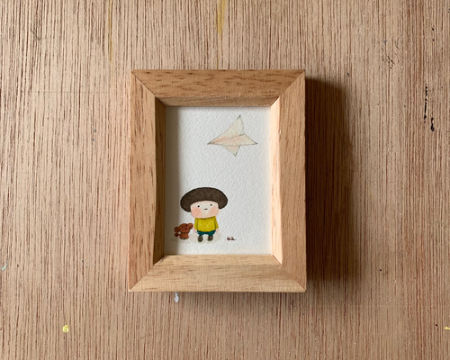 「Summer Holiday」ミニ絵画　原画　手描き　額付き ミニ日本画 月と星空 原画 絵画 紫苑工房 通販 12078223｜Creema
