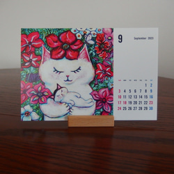 Tomoshibi ねこアートカレンダー2023  ＃猫 ＃天使猫 ＃ねこ ＃花 ＃2023年 ＃卓上カレンダー 11枚目の画像