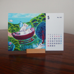 Tomoshibi ねこアートカレンダー2023  ＃猫 ＃天使猫 ＃ねこ ＃花 ＃2023年 ＃卓上カレンダー 7枚目の画像