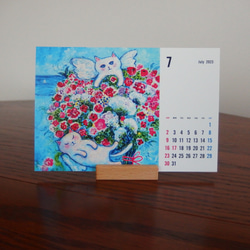 Tomoshibi ねこアートカレンダー2023  ＃猫 ＃天使猫 ＃ねこ ＃花 ＃2023年 ＃卓上カレンダー 9枚目の画像