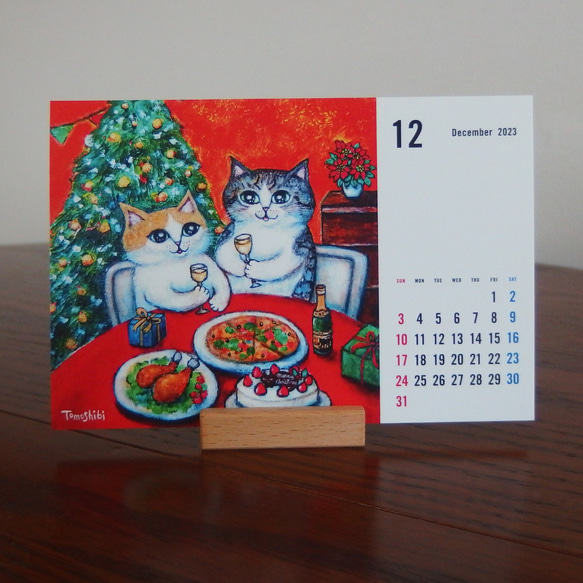 Tomoshibi ねこアートカレンダー2023  ＃猫 ＃天使猫 ＃ねこ ＃花 ＃2023年 ＃卓上カレンダー 14枚目の画像