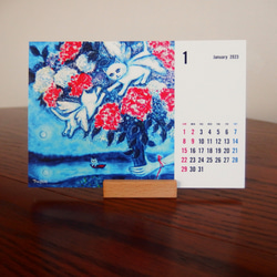 Tomoshibi ねこアートカレンダー2023  ＃猫 ＃天使猫 ＃ねこ ＃花 ＃2023年 ＃卓上カレンダー 3枚目の画像
