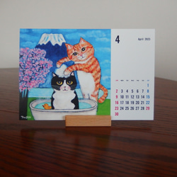 Tomoshibi ねこアートカレンダー2023  ＃猫 ＃天使猫 ＃ねこ ＃花 ＃2023年 ＃卓上カレンダー 6枚目の画像