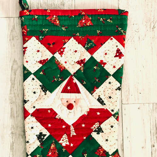 クリスマスブーツ(サンタ)⭐パッチワーク その他インテリア雑貨 tsug  