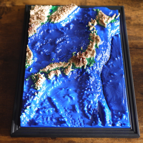 立体日本地図ーレジンコーティングー高さ強調 雑貨・その他