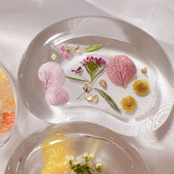 箸置き　水面  ガラス クリア 氷 箸 はしおき レスト 水　押し花　お花 7枚目の画像