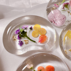箸置き　水面  ガラス クリア 氷 箸 はしおき レスト 水　押し花　お花 4枚目の画像