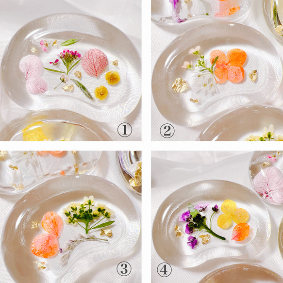 箸置き　水面  ガラス クリア 氷 箸 はしおき レスト 水　押し花　お花 2枚目の画像
