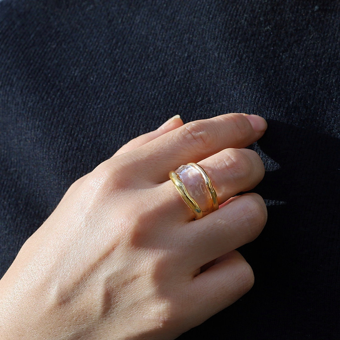 ガラスのリング Ice framegold