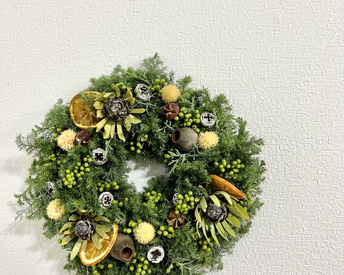ドライフラワーリース 木の実たっぷり リース Flower largo 通販