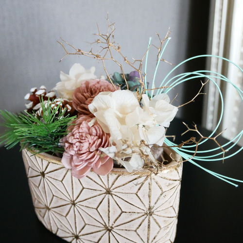 ミニ門松お正月飾り☆豪華なゴールド☆ しめ縄・しめ飾り