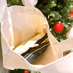 クリスマスギフト｜タフィーストーンフルーツラテのデイリーキャットキャンバスバッグ（ランチバッグ）手刷り 6枚目の画像