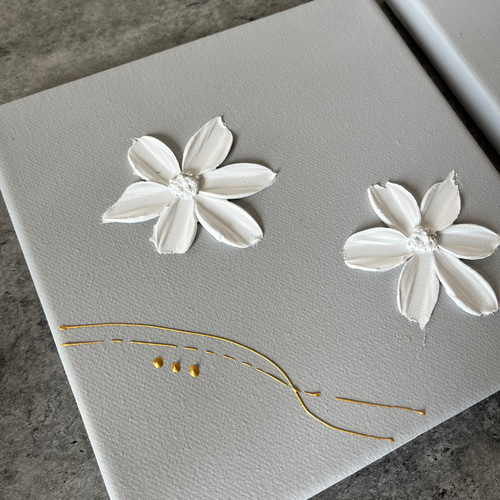 現代アート 30×30㎝ 花 テクスチャーアート モダン アートパネル