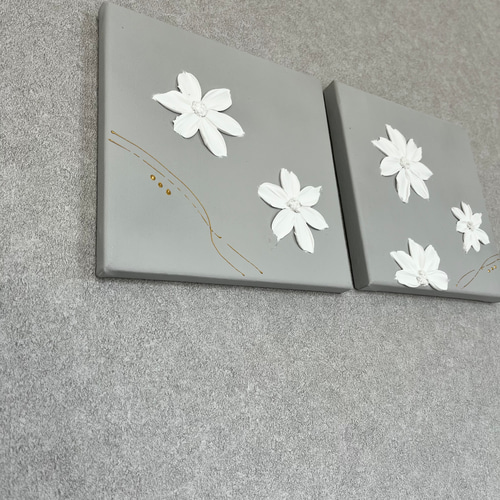 現代アート 30×30㎝ 花 テクスチャーアート モダン アートパネル