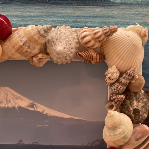 オルゴール付き写真アルバム ヴィンテージ 貝細工 シェル 卓上フォトアルバム 鷲 shell＆流木＆seaglass写真立て フォトフレーム・写真立て