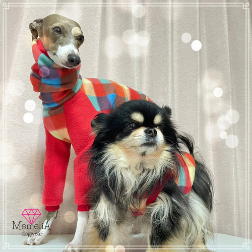 ミニピン用犬服】雪景色に映えるブロックチェック!冬にぴったりの