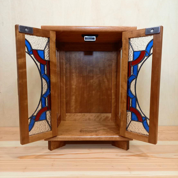 キャビネット　【吉田木工】＋【ステンドグラスRocca】熊本伝統工芸コラボ 吉田木工