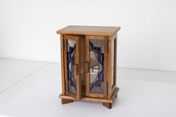 キャビネット　【吉田木工】＋【ステンドグラスRocca】熊本伝統工芸コラボ 吉田木工
