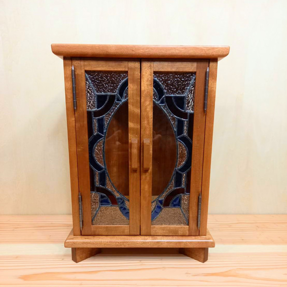 キャビネット　【吉田木工】＋【ステンドグラスRocca】熊本伝統工芸コラボ 吉田木工