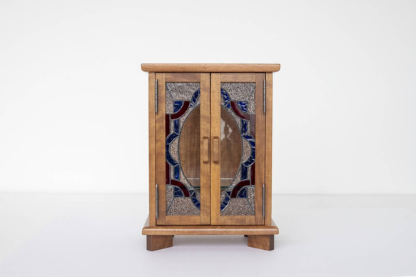 キャビネット　【吉田木工】＋【ステンドグラスRocca】熊本伝統工芸コラボ 吉田木工