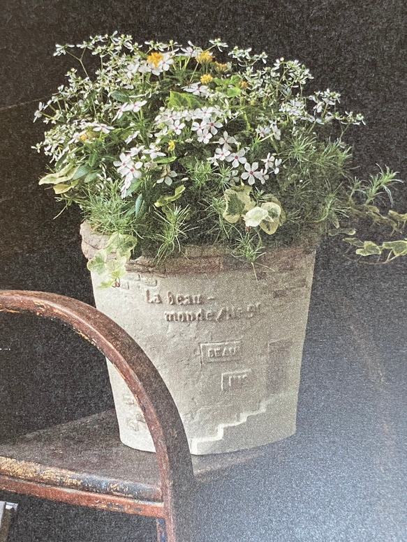 再販♪《可愛いレンガ風丸型 陶器鉢 》 観葉植物 お花の寄せ植えに ガーデニング ビオラ パンジー アンティーク ㉕ 2枚目の画像