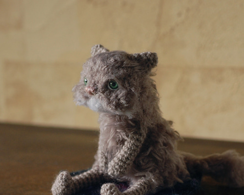 グレーのペルシャ猫ちゃん あみぐるみ knit'n pot 通販 15118968