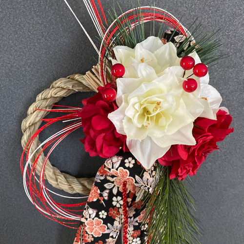 ご確認用になります。 金襴リボン 赤が綺麗❣️ モダン 豪華 しめ縄